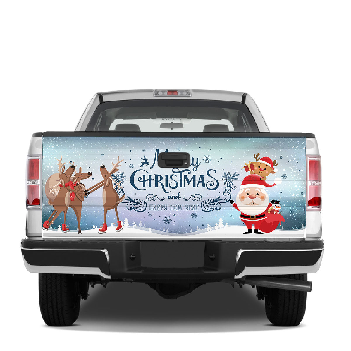 Petthouse | Santa Claus Tailgate Wrap Merry Christmas And Happy New Year Tailgate Decal Xmas Gift