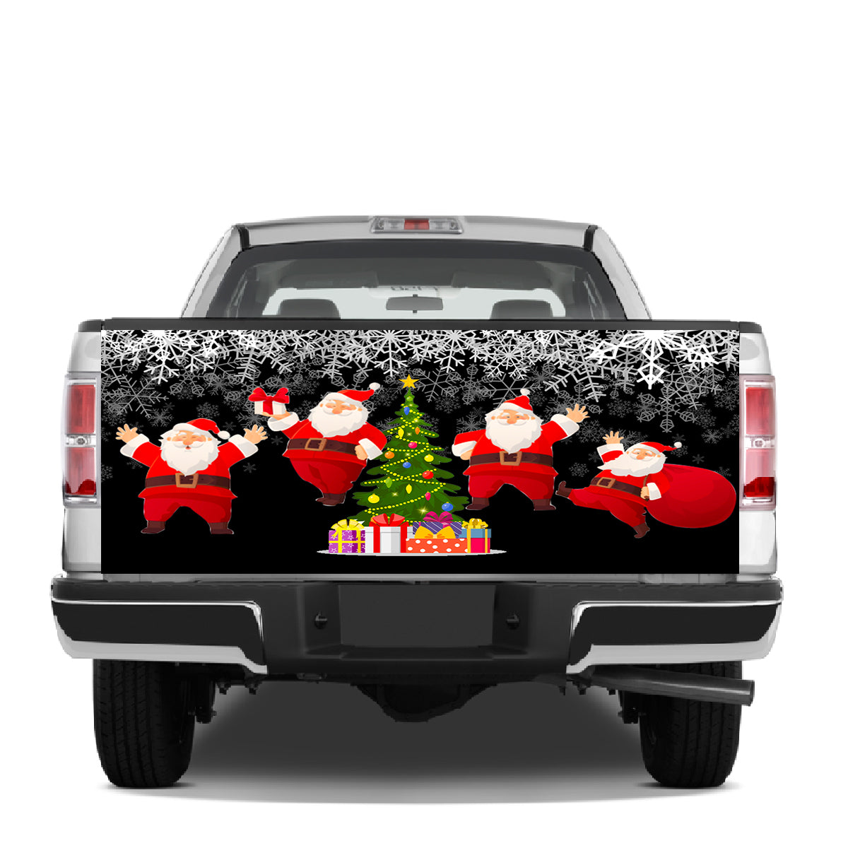 Petthouse | Cute Santa Christmas Tailgate Decal Santa Merry Christmas Happy New Year Family Gift