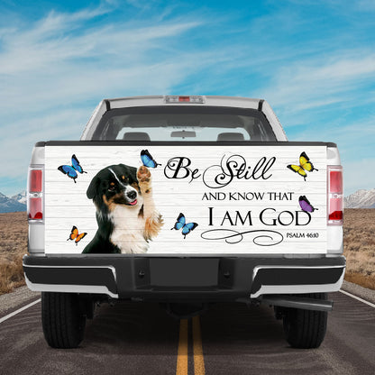 Petthouse | Bernese Mountain Puppy Tailgate Mural Playful Dog Butterflies Graphic Wraps God Bible Verse