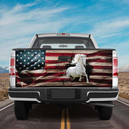 Petthouse | White House Tailgate Wrap Old America Flag Cover Horse Lover Wrap America Horse Wrap Patriot Gift