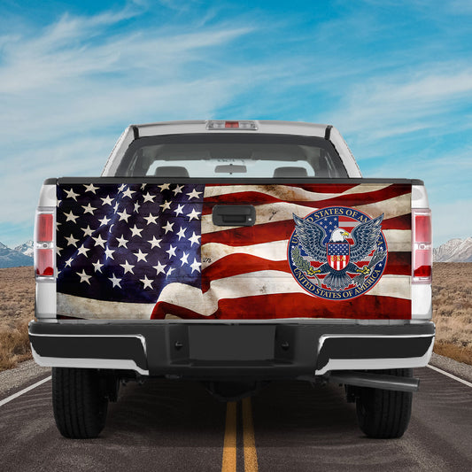 Petthouse | Eag*le American Patriotic Day Decal, Police Truck Tailgate Wrap, Patriotic Day Dad Truck Decor