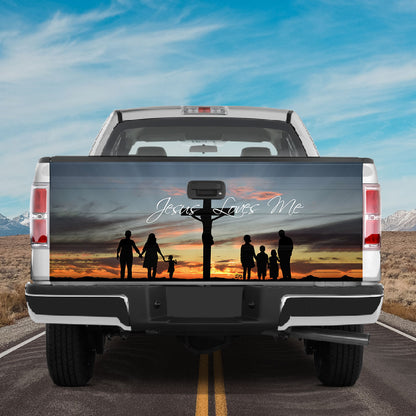 Petthouse | Jesus Loves Me Wrap Jesus Cross Tailgate Wrap Jesus Blessed Family Wrap Car Decoration