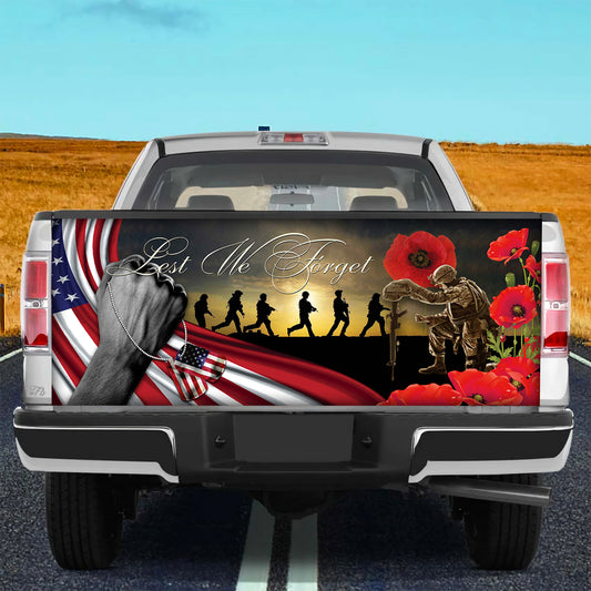 Petthouse | Veteran American Truck Tailgate Decal Us Veteran Lest We Forget Tailgate Vinyl Decal Remembrance Day