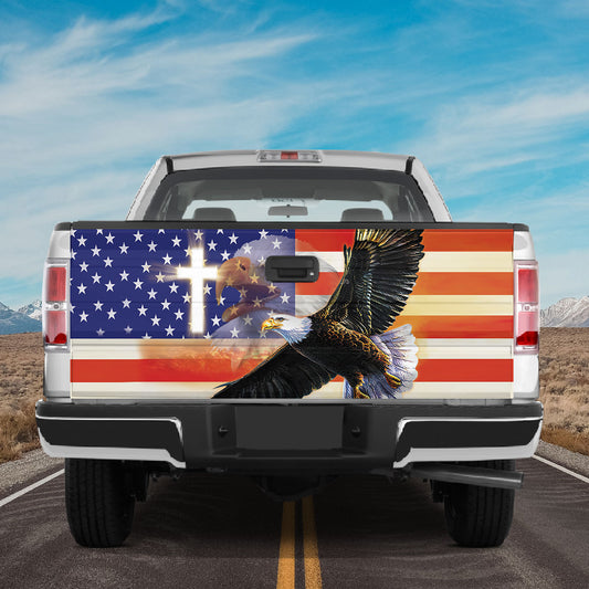 Petthouse | Jesus Christian American Eagle Tailgate Wrap Decal Vinyl Graphic American Pride Decal Patriot Gift