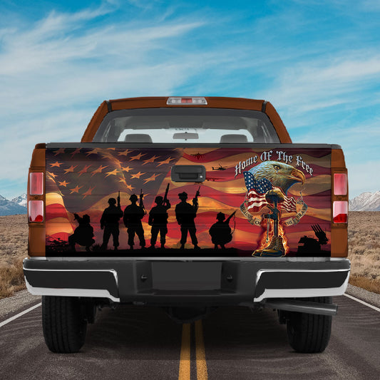 Petthouse | Home Of The Free Truck Tailgate Decal Sticker American Eagle Tailgate Graphics Car Decor