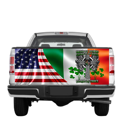 Petthouse | Irish By Blood Tailgate Wrap American By Birth Tailgate Cover Patriot By Choice Wrap Christian Gift