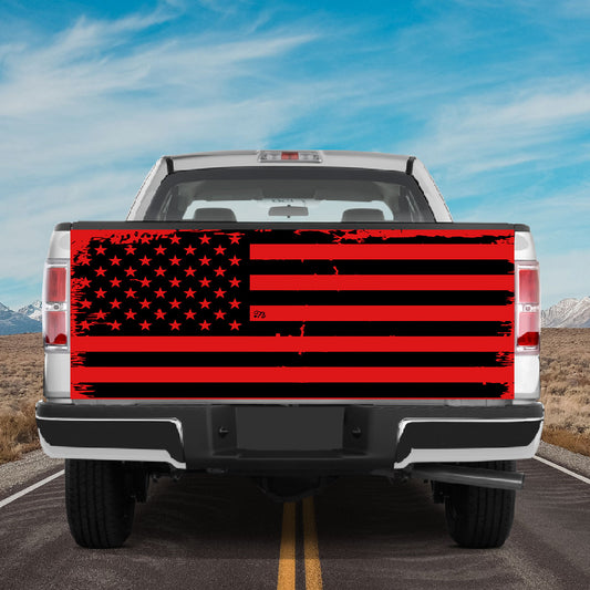 Petthouse | Red America Flag Wrap America Flag Tailgate Wrap Patriot Gift Car Decoration Truck Decoration