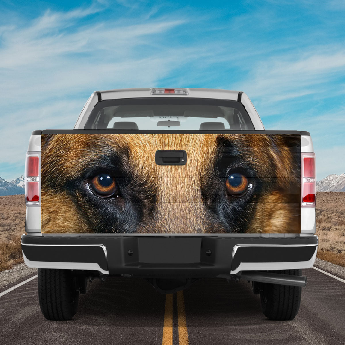 Petthouse | German Shepherd Dog Eyes Tailgate Wrap For Trucks Tailgate Decals Graphic Wraps Dog Mom Dog Dad