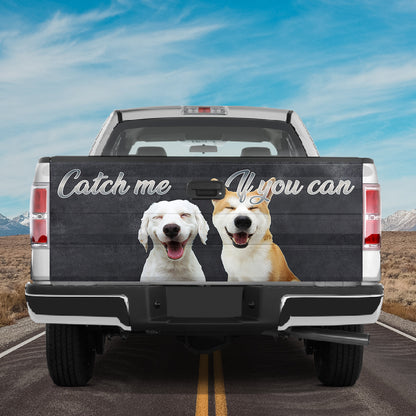 Petthouse | Shiba Inu & Labrador Smile Tailgate Wrap Decal Dog Catch Me If You Can Tailgate Sticker