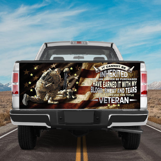 Petthouse | American Veteran Truck Tailgate Wrap Decal It Cannot Be Inherited Vinyl Decal Veteran American Flag