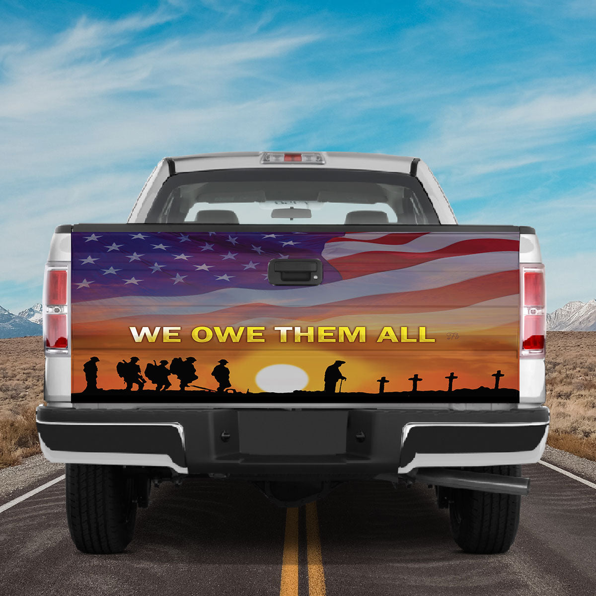 Petthouse | American Veteran Soldiers We Owe Them All Tailgate Wrap Decal Veteran's Day Decor Memorial Day Gift