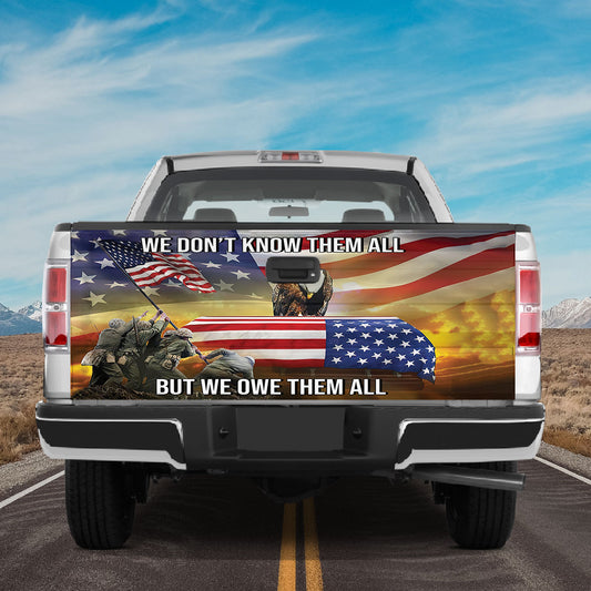 Petthouse | American Veteran Remembrance Day Tailgate Wrap Vinyl Graphic Decal Soldiers Gift Grandpa Daddy Gift