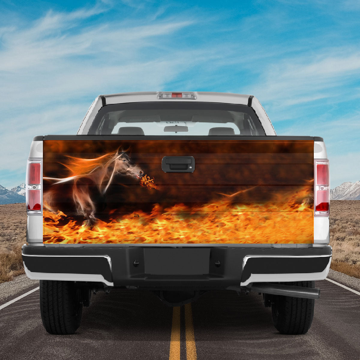 Petthouse | Horse Tailgate Wrap, Horse Running Tailgate Wrap, Horse Flame Tailgate Wrap, Horse Lover Gift Idea