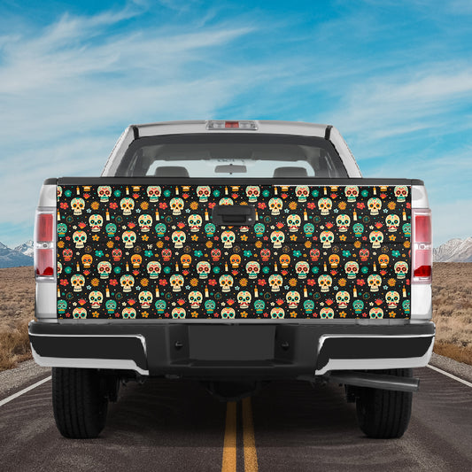 Petthouse | Sugar Skull Day Of The Dead Tailgate Wrap Decal Sugar Skull Pattern Cavalera