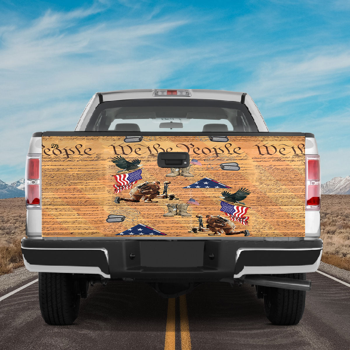 Petthouse | Veteran Kneel For The Flag Truck Tailgate Wrap American We The People Veteran Boots