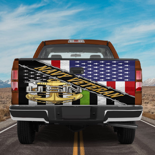 Petthouse | American Veteran Tailgate Wrap American Flag Thin Green Line Truck Tailgate Decal Wraps