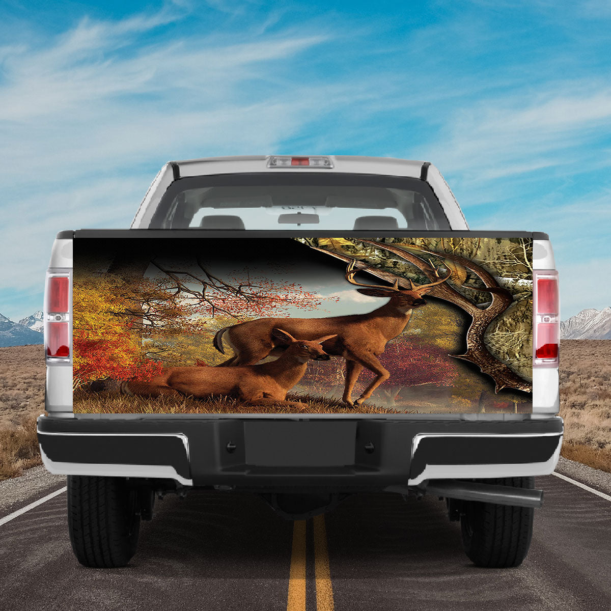 Petthouse | Couple Deer Tailgate Wrap Deer Hunting Truck Tailgate Decal Valentine Gift Hunter Gift