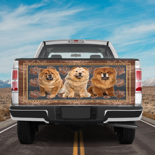 Petthouse | Cute Chow Chow Truck Tailgate Wrap Decal Chow Chow Floral Paw Chow Chow Dog Lover Gift