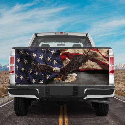 Petthouse | Eagle American Tailgate Wrap American Old Flag Tailgate Wrap Patriot Tailgate Wrap Car Decoration