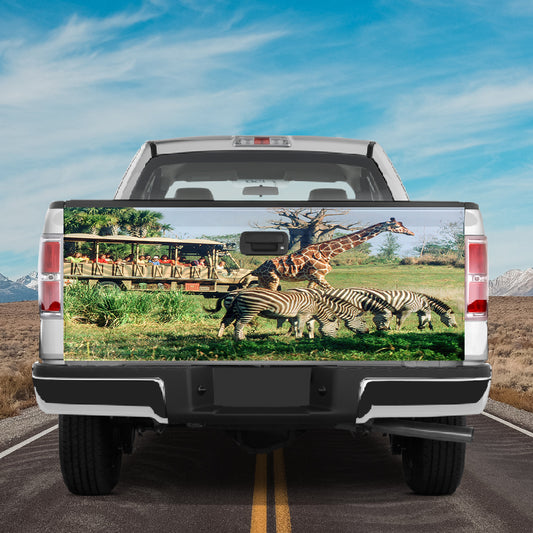 Petthouse | Gigraffe And Zebra Wildlife Animal Zoo Tailgate Wrap Animal Lovers