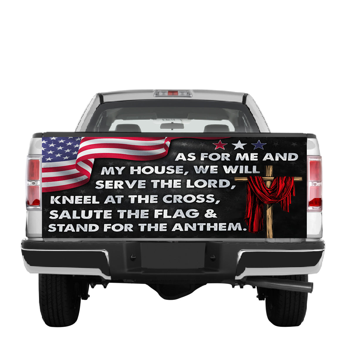 Petthouse | As For Me And My House Tailgate Wrap American Flag Tailgate Wrap America Patriot Car Decoration