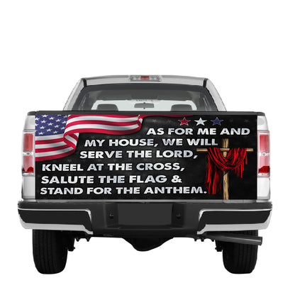 Petthouse | As For Me And My House Tailgate Wrap American Flag Tailgate Wrap America Patriot Car Decoration