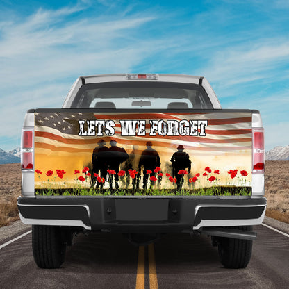 Petthouse | Us Flag Veteran Truck Tailgate Wrap Veteran Memorial Lets We Forget Poppy Flower Remembrance Day