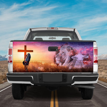 Petthouse | Lion And Lamb Tailgate Wrap, Jesus Prayer Tailgate Wrap, Christian Gift, Jesus Lovers