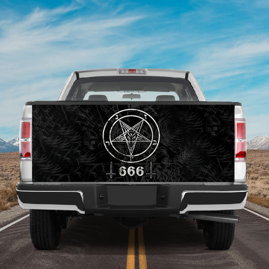 Petthouse | Buffalo Pentagram 666 Satanism Truck Tailgate Wrap Decal Birthday Boy Gift