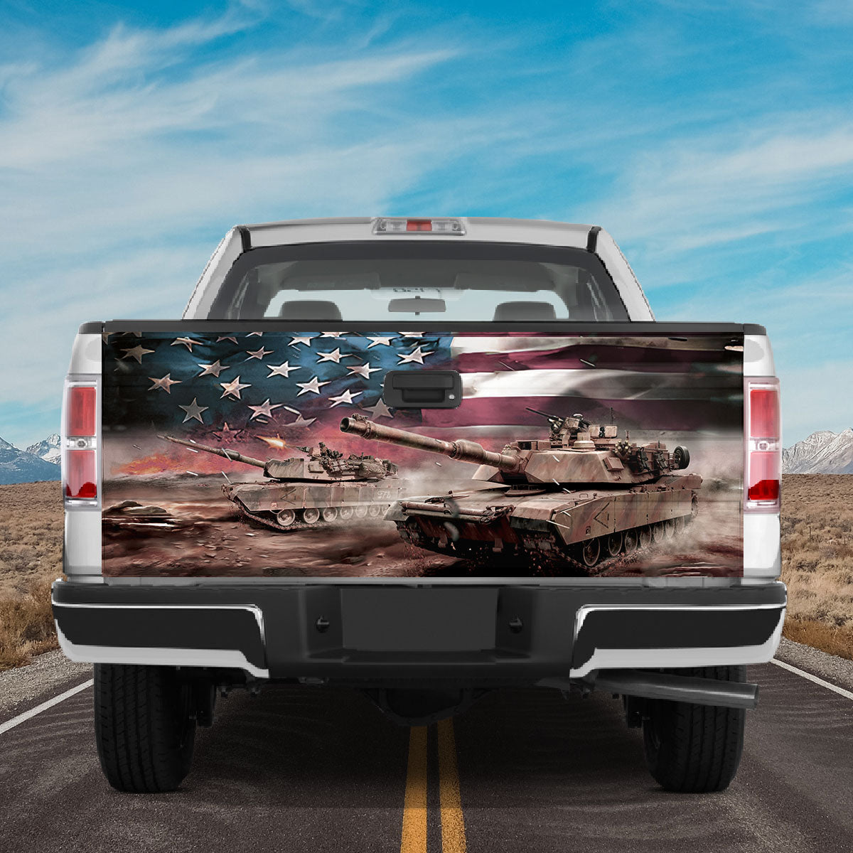 Petthouse | American Main Battle Tank War Tailgate Wrap Decal Us Tank Sticker Truck Decoration Grandpa Gift