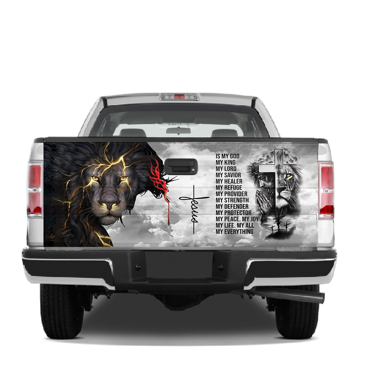 Petthouse | Jesus And Lion Tailgate Wrap Jesus Lion Of Judah Christian Gift