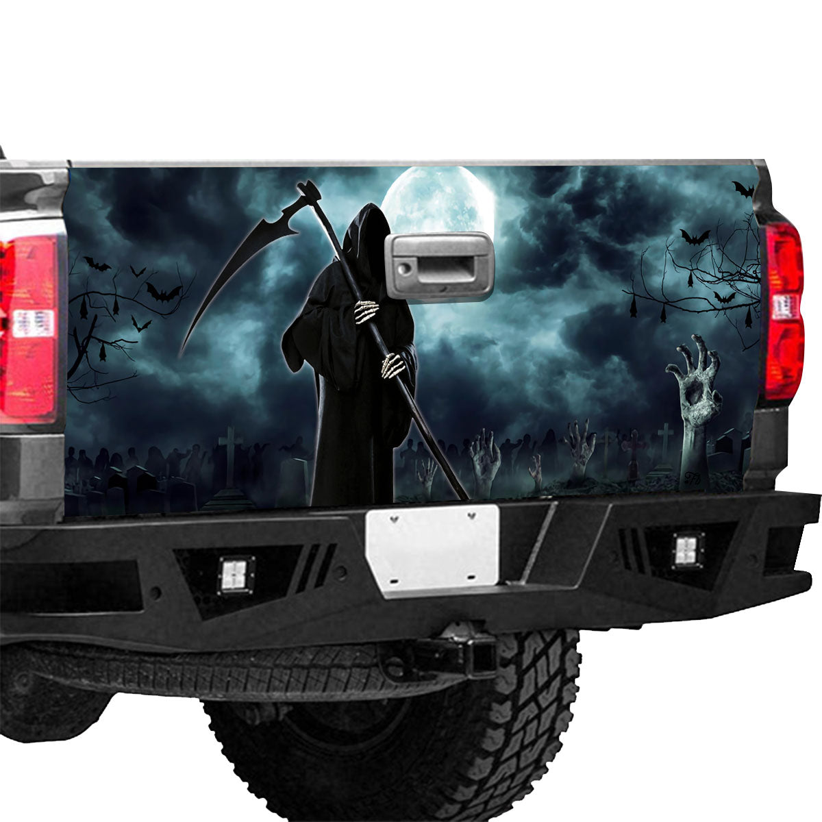 Petthouse | The Death Tailgate Wrap Moon Night Wrap Horror Cemetery Cover Halloween Cover Decor