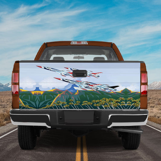 Petthouse | Aircraft Landscape Tailgate Decals Fighter Bomber Tailgate Vinyl Graphic Wrap Tailgate Sticker