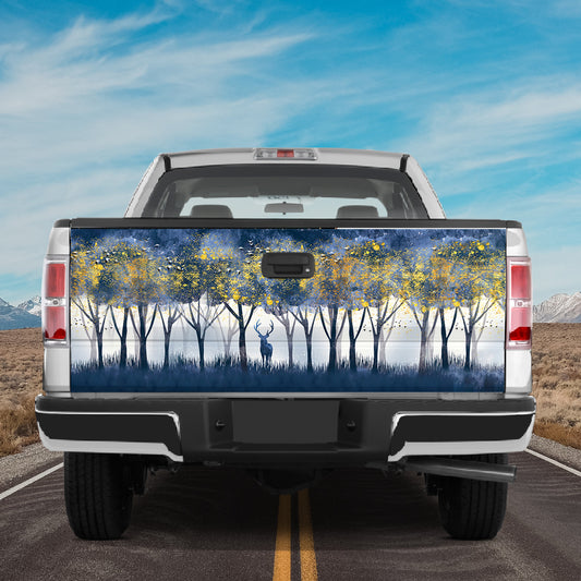 Petthouse | Deer Forest Tailgate Wrap, Beautiful Landscape Tailgate Wrap, Deer Hunter Gift, Deer Hunting Lovers