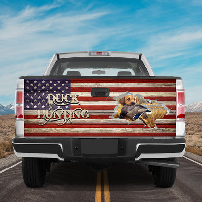 Petthouse | Duck Hunting Tailgate Wrap Labrador Duck Hunting Wrap Truck Tailgate Wrap American Flag