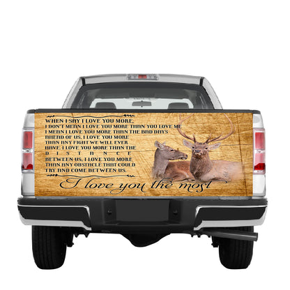 Petthouse | Deer Couple Truck Tailgate Decal I Love You The Most Truck Vinyl Decal Happy Valentine's Day Gift