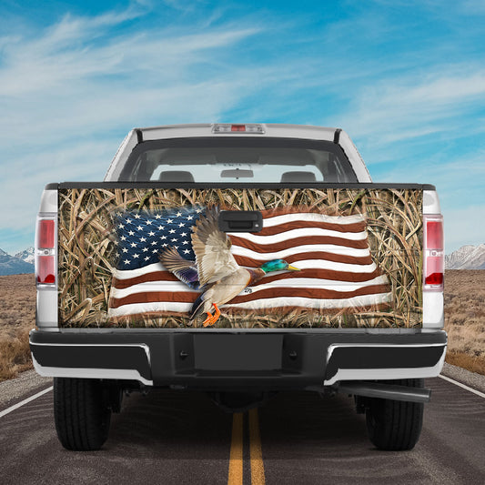 Petthouse | Hunting Duck Patriotic Day Tailgate Wrap, Hunter Dad Truck Decor Fathers Day Gift