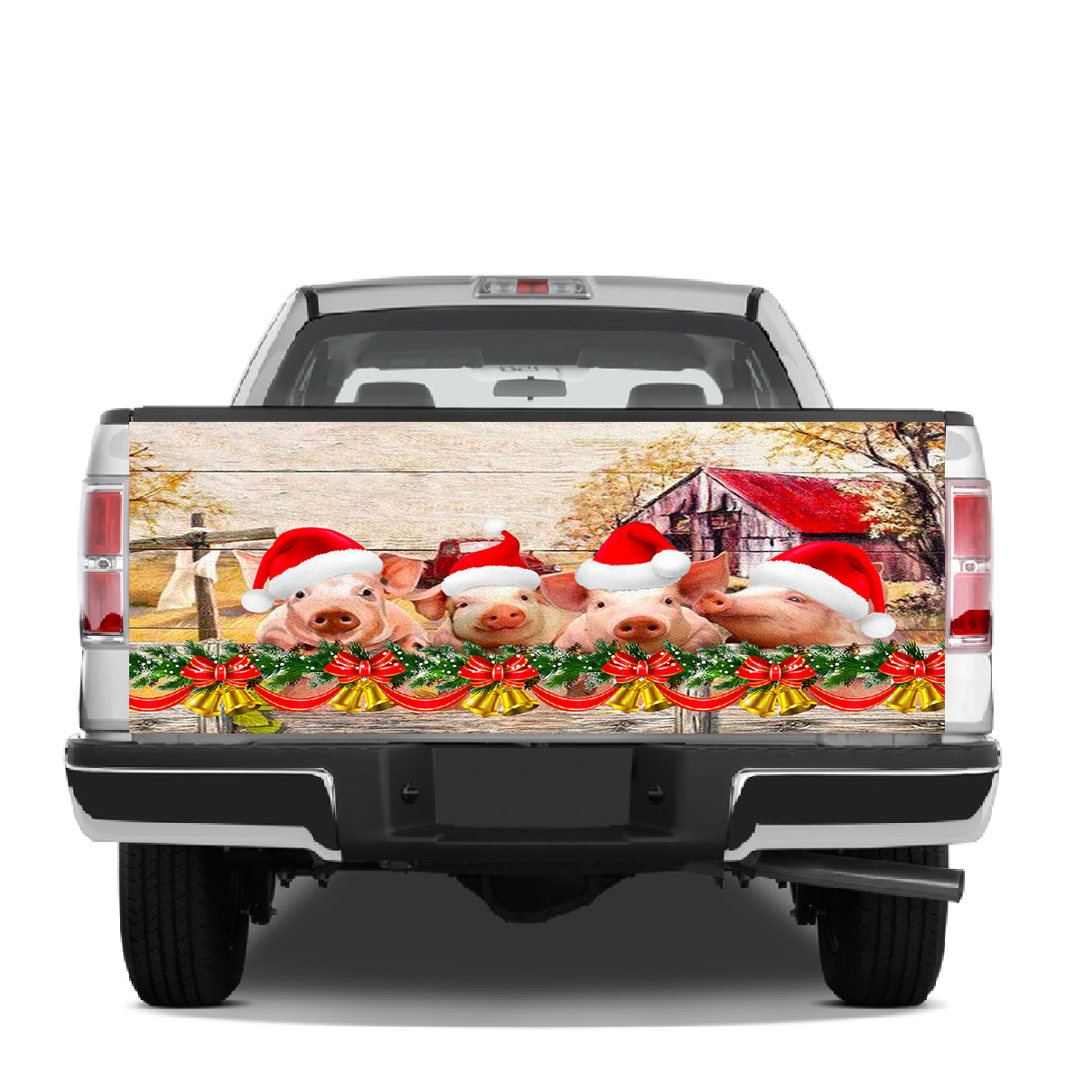 Petthouse | Cute Pig Christmas Tailgate Wrap Decal Pig Farm Merry Christmas Gift