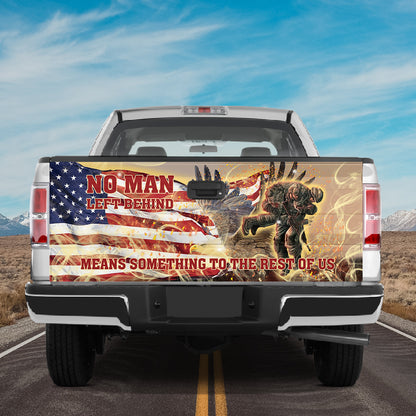 Petthouse | Eagle American Flag Veteran No Man Left Behind Tailgate Wrap Vinyl Graphic Decal Sticker