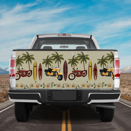 Petthouse | Motorcycle Tropical Summer Truck Tailgate Wrap Decal Biker Gift Dad Gift Husband Gift Surfing Lover