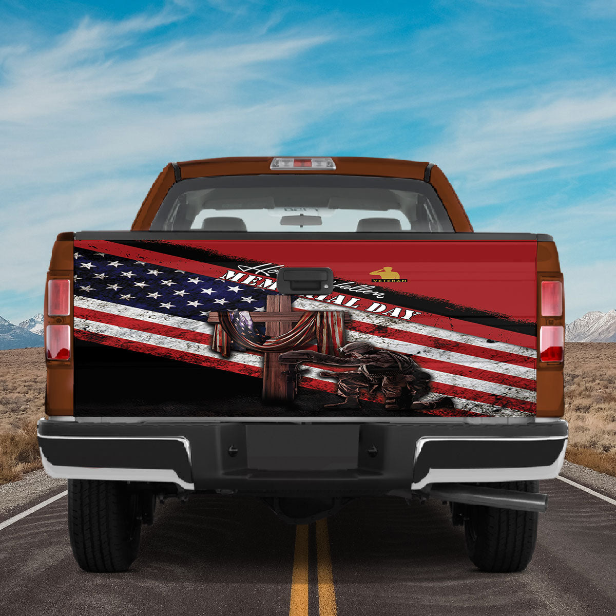 Petthouse | Truck Tailgate Wrap American Veteran Honor The Fallen Memorial Day American Flag Tailgate Wrap