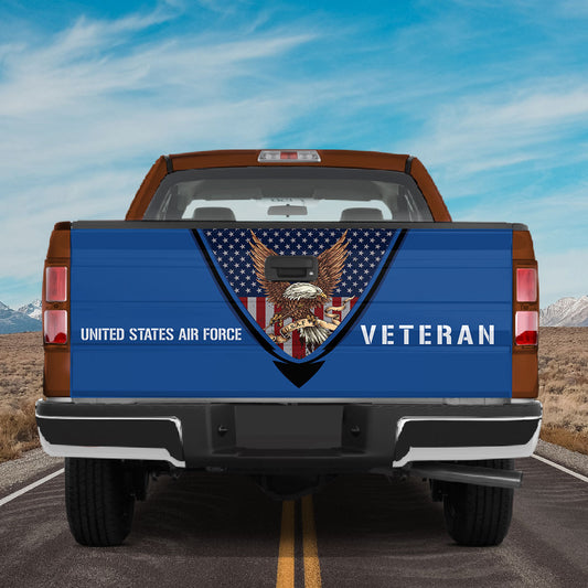 Petthouse | Eagle Veteran Tailgate Vinyl Graphic Wrap American Flag Tailgate Wrap Veteran Honor The Title