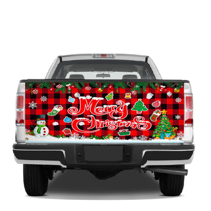 Petthouse | Christmas Plaid Tailgate Wrap, Merry Christmas Tailgate Wrap, Christmas Car Decor