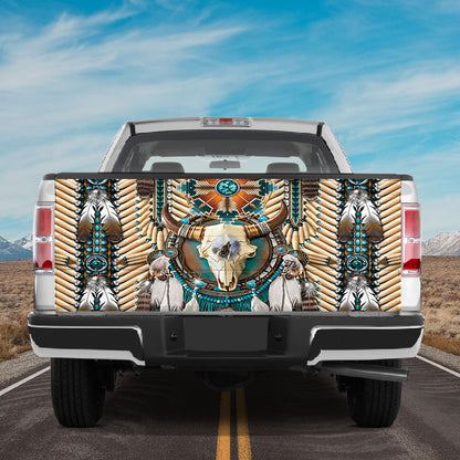 Petthouse | Native American Breastplate Buffalo Skull Tailgate Wrap Decal Native Indigenous Pride