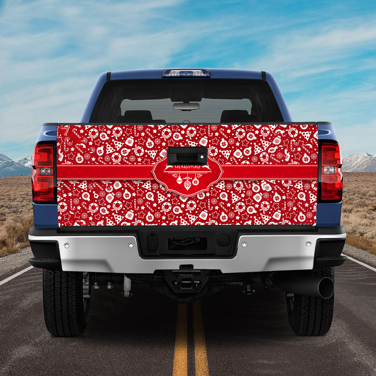 Petthouse | Christmas Pattern Printed Tailgate Wrap, Merry Christmas Truck Decor, Holiday Gift