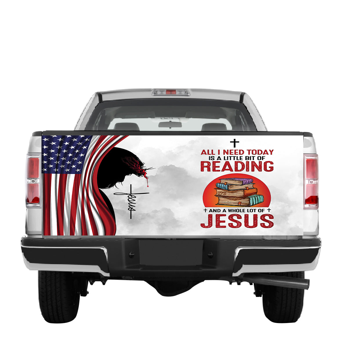 Petthouse | God Blessed America Tailgate Wrap Christ Jesus God Tailgate Wrap American Patriot Christian Gift