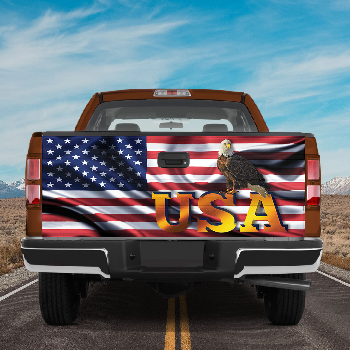 Petthouse | Usa American Flag Tailgate Wrap Eagle Flag Independence Tailgate Decals For Trucks Vinyl Graphic