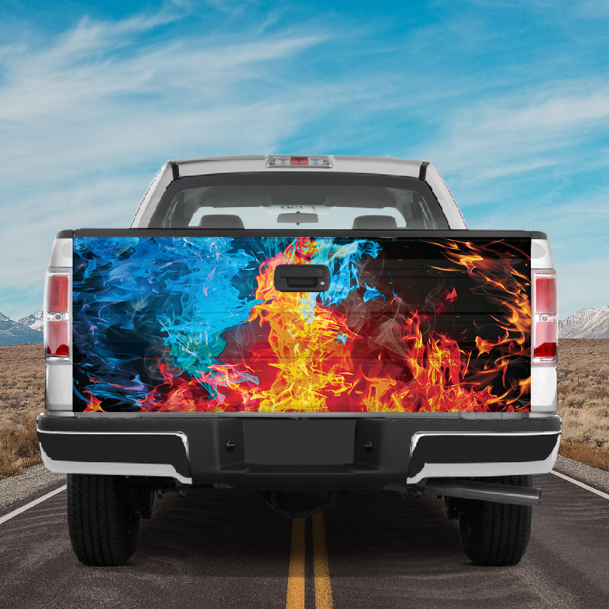 Petthouse | Water And Fire Tailgate Wrap Decal Sticker Truck Decoration Gift For Family Members