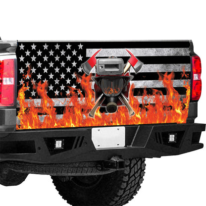 Petthouse | Firefighter Tailgate Wrap, Firefighter Logo Tailgate Wrap, Thin The Blue, Police Gift