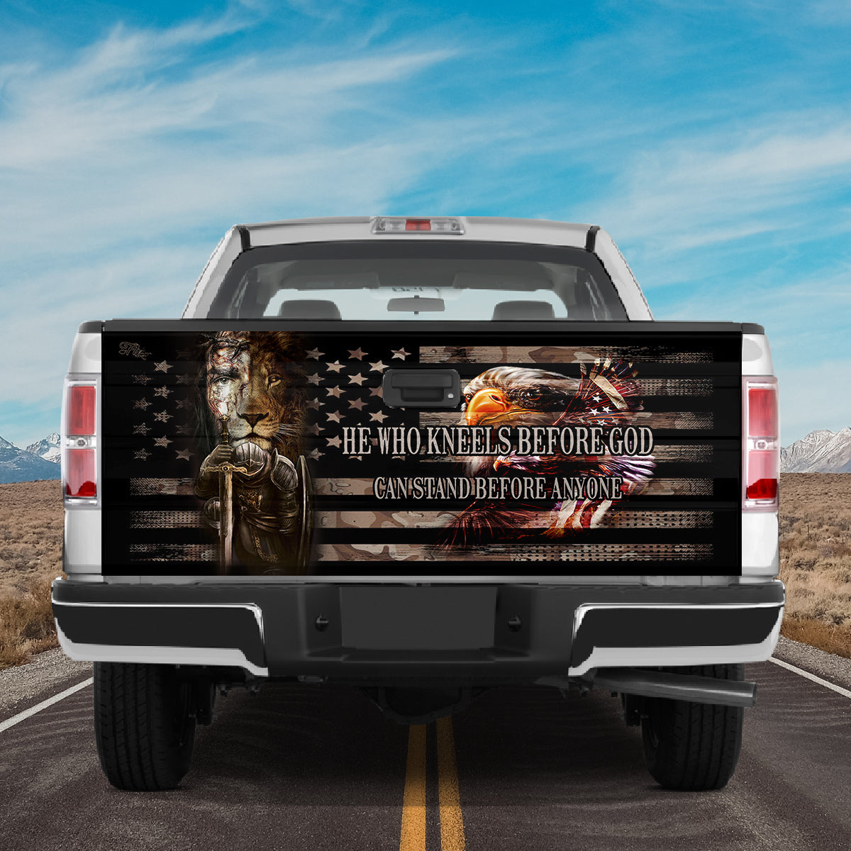 Petthouse | Lion Of Judah Tailgate Wrap, Jesus Warrior Tailgate Wrap, Jesus Believer Gift, Christian Gift Idea